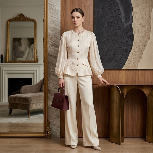 Genevieve Lustrous Peplum Jacket