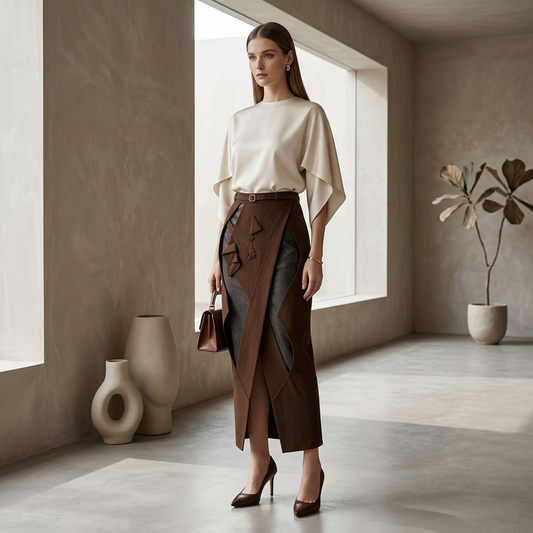 Vesper Architectural Shard Midi Skirt