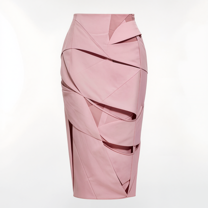 Lyra Geometric Cutout Midi Skirt