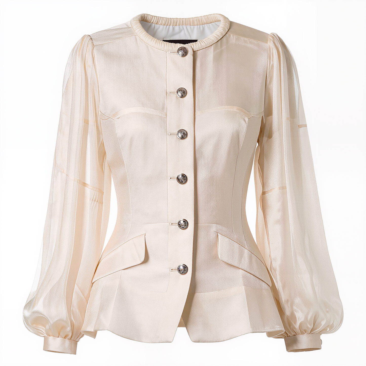 Genevieve Lustrous Peplum Jacket