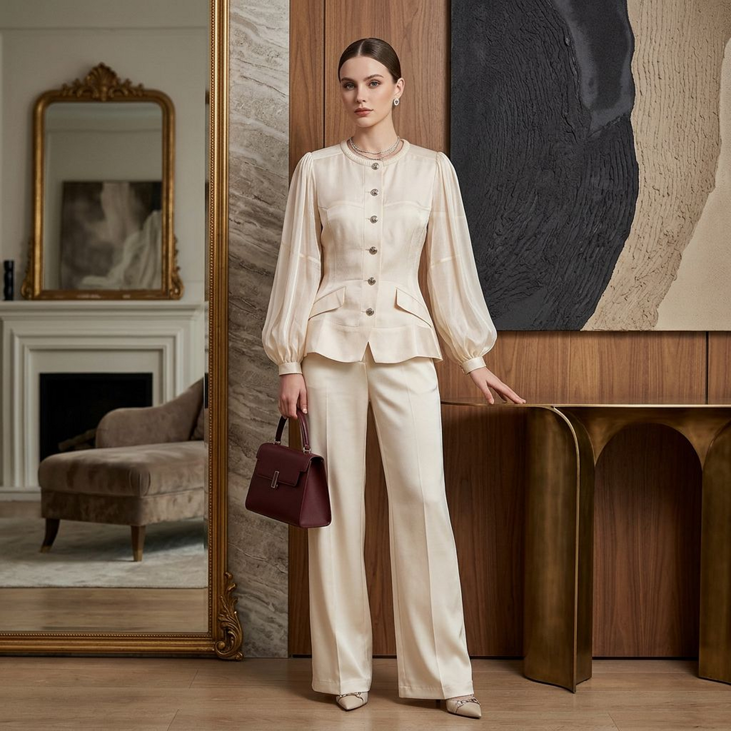 Genevieve Lustrous Peplum Jacket