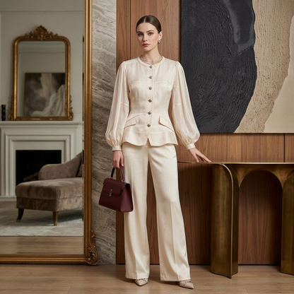 Genevieve Lustrous Peplum Jacket