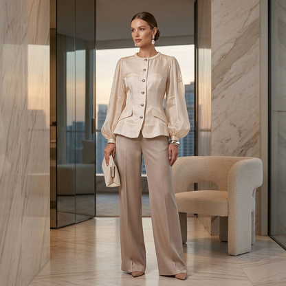 Genevieve Lustrous Peplum Jacket