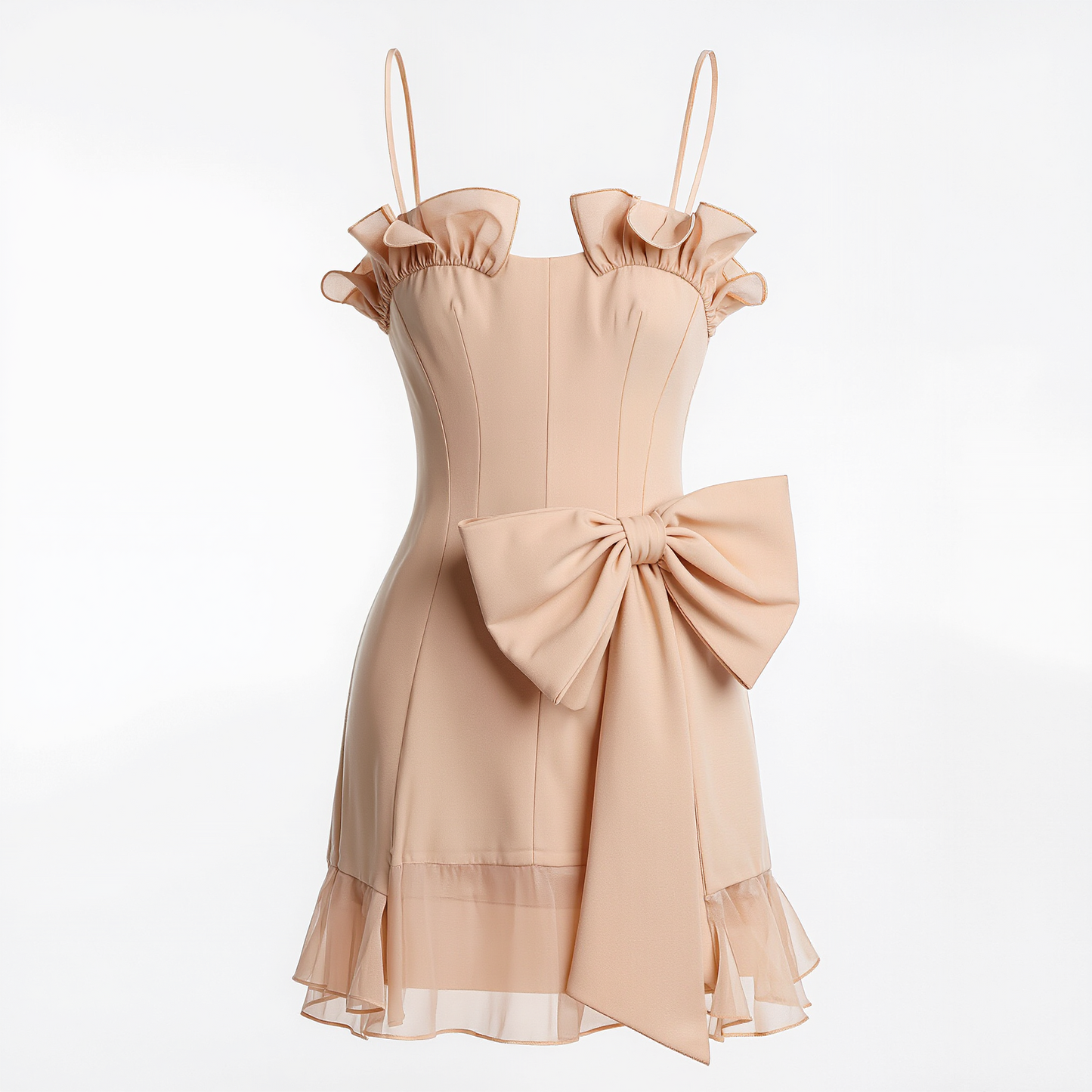 Peach Blush Ruffle Slip Dress