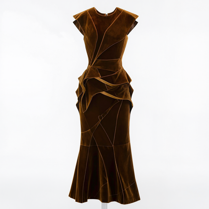 Aurelia Sculptural Velvet Gown