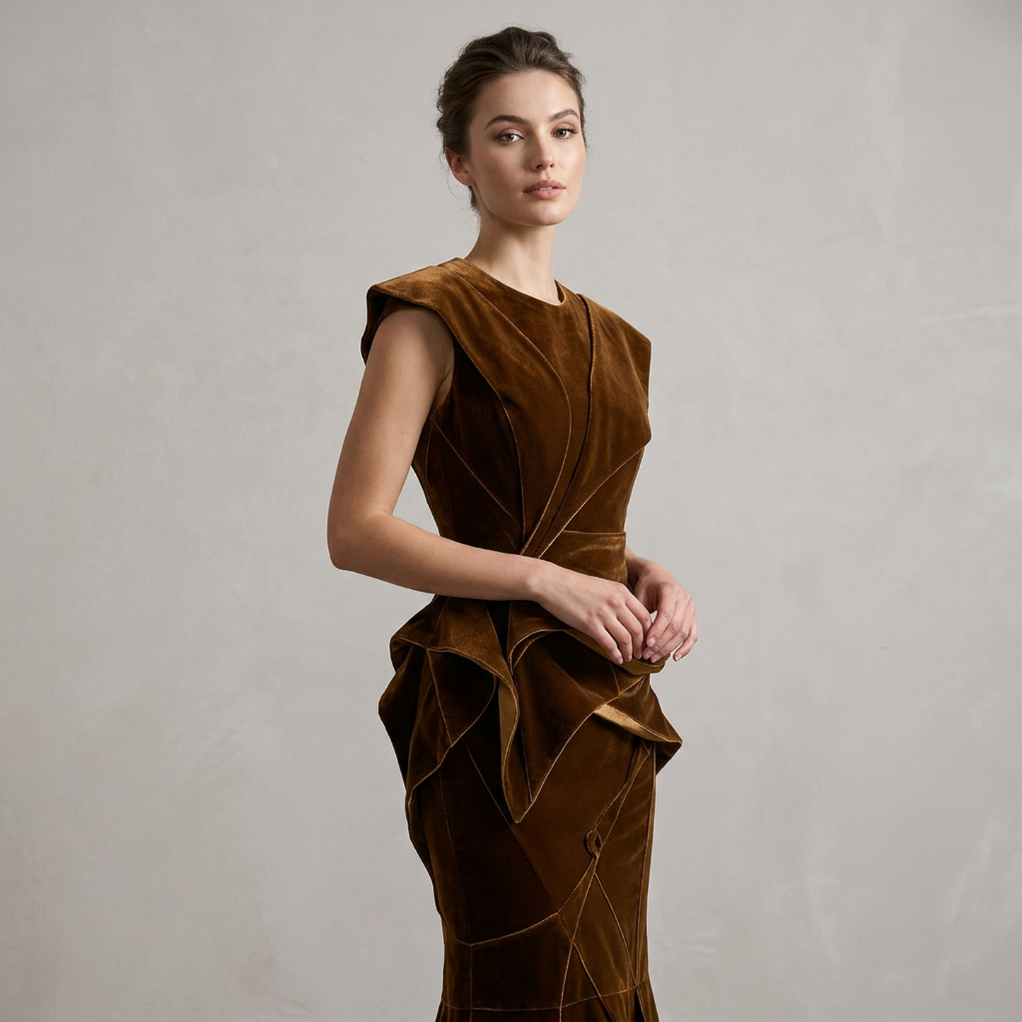 Aurelia Sculptural Velvet Gown