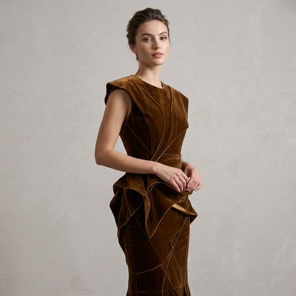 Aurelia Sculptural Velvet Gown