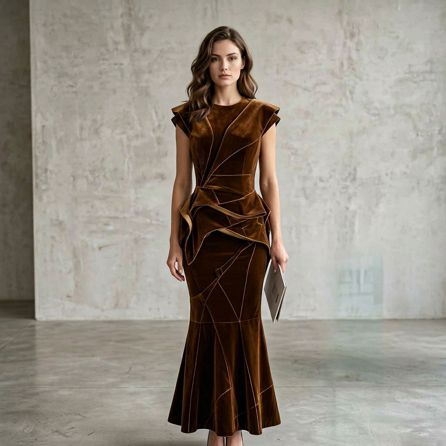 Aurelia Sculptural Velvet Gown