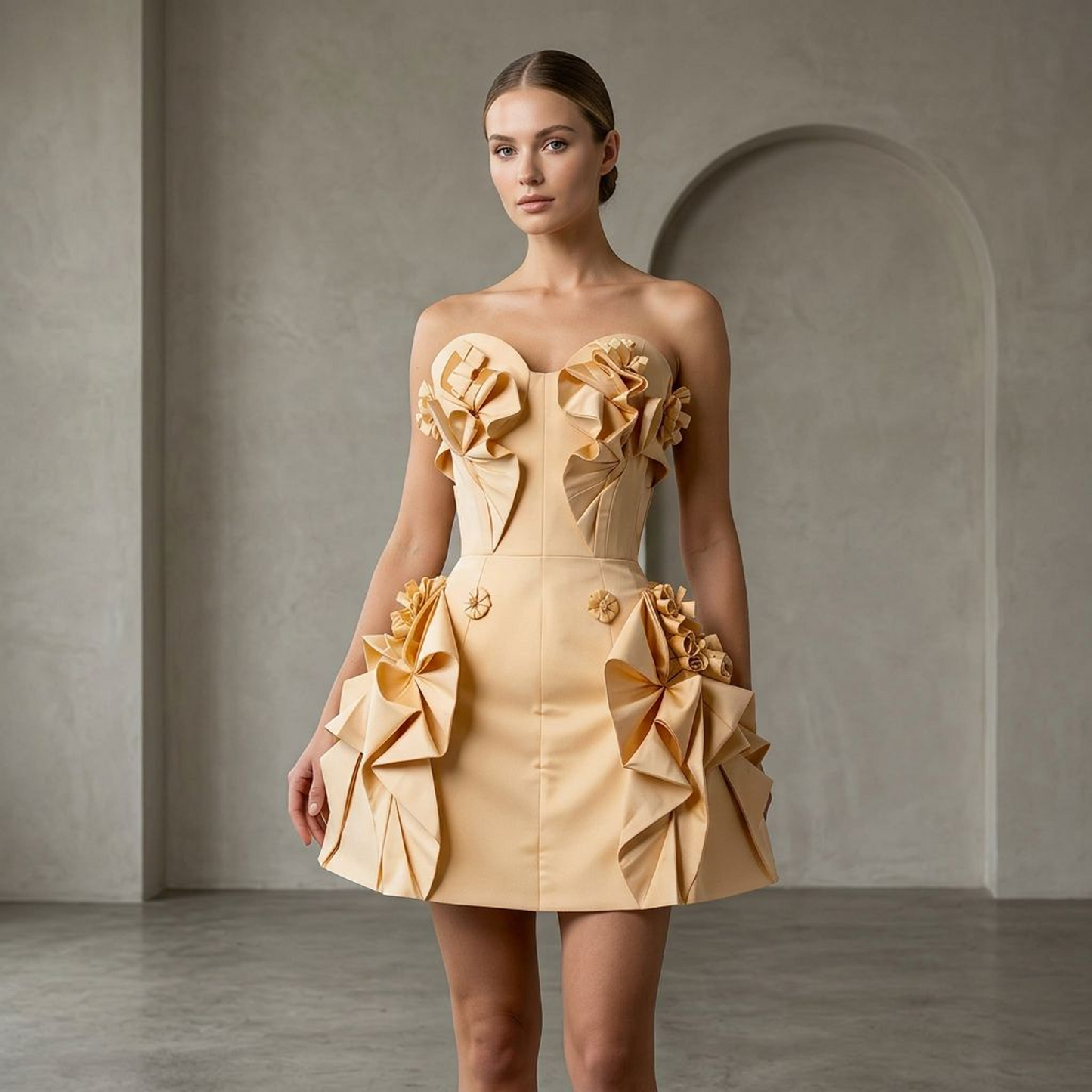Fleur Origami Bow Mini Dress