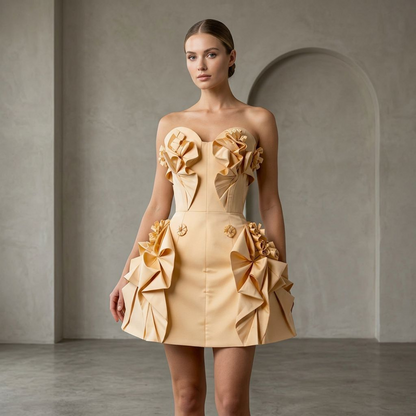 Fleur Origami Bow Mini Dress