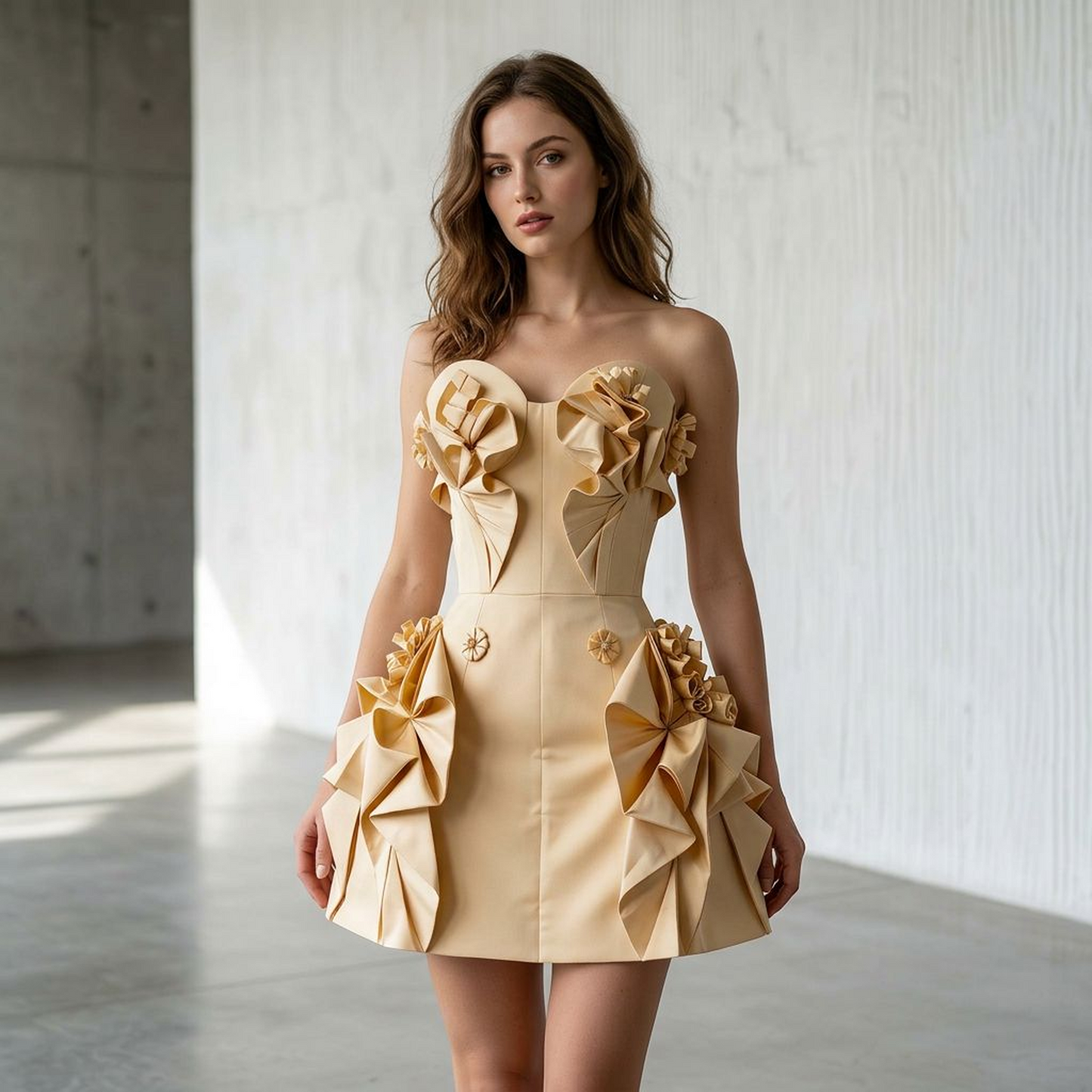 Fleur Origami Bow Mini Dress