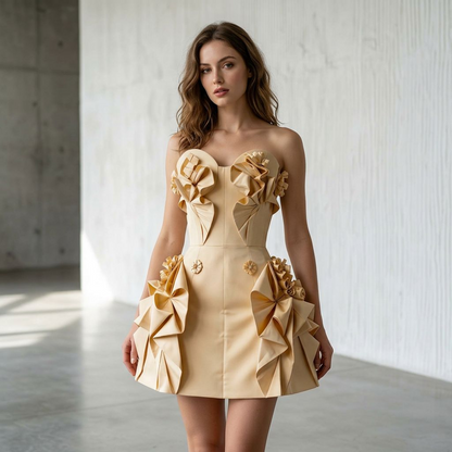 Fleur Origami Bow Mini Dress