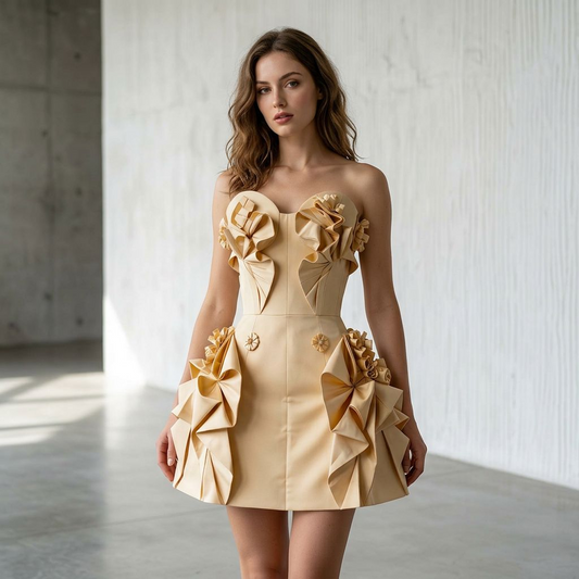 Fleur Origami Bow Mini Dress